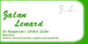 zalan lenard business card
