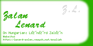 zalan lenard business card